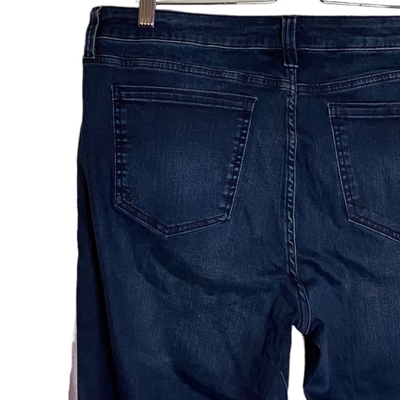 Kut from the Kloth Connie Ankle Skinny Jeans Folded Hem Pink Vertical Stripes 16 - Picture 11 of 16